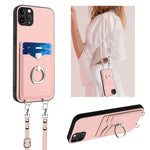 R20 Crossbody Rope Ring Card Holder Phone Case, For iPhone 13 mini, For iPhone 12, For iPhone 12 Pro Max, For iPhone 12 Pro, For iPhone 12 mini, For iPhone 11 Pro Max, For iPhone 11, For iPhone 11 Pro