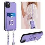 R20 Crossbody Rope Ring Card Holder Phone Case, For iPhone 13 mini, For iPhone 12, For iPhone 12 Pro Max, For iPhone 12 Pro, For iPhone 12 mini, For iPhone 11 Pro Max, For iPhone 11, For iPhone 11 Pro