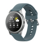 Silicone Solid Color Silver Buckle Strap, Size: 22mm, For Xiaomi Haylou Solar LS05