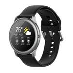 Silicone Solid Color Silver Buckle Strap, Size: 22mm, For Xiaomi Haylou Solar LS05