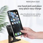 T6 2 in 1 Portable Folding Stand Wireless Charging, Single Charge, Double Charge