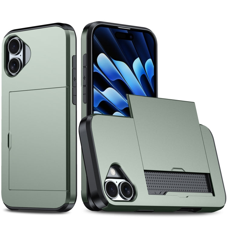 Shockproof Armor Phone Case with Card Slot, For iPhone 16 Pro Max, For iPhone 16 Pro, For iPhone 16 Plus, For iPhone 16