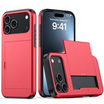 Shockproof Armor Phone Case with Card Slot, For iPhone 17e / 16e, For iPhone 17 Pro Max, For iPhone 17 Pro, For iPhone 17