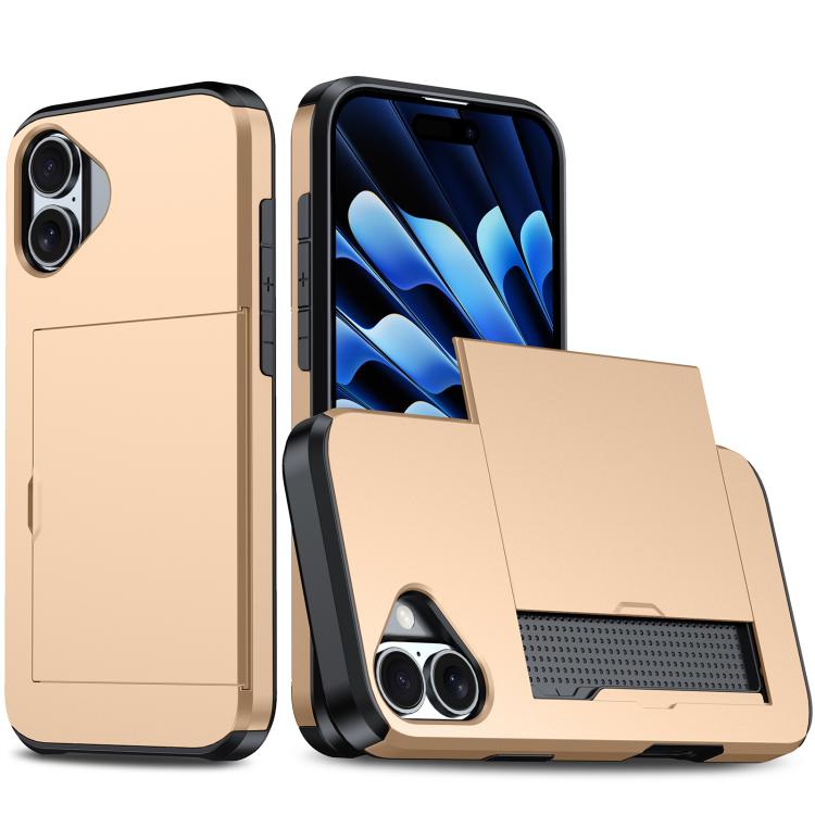 Shockproof Armor Phone Case with Card Slot, For iPhone 17e / 16e, For iPhone 17 Pro Max, For iPhone 17 Pro, For iPhone 17