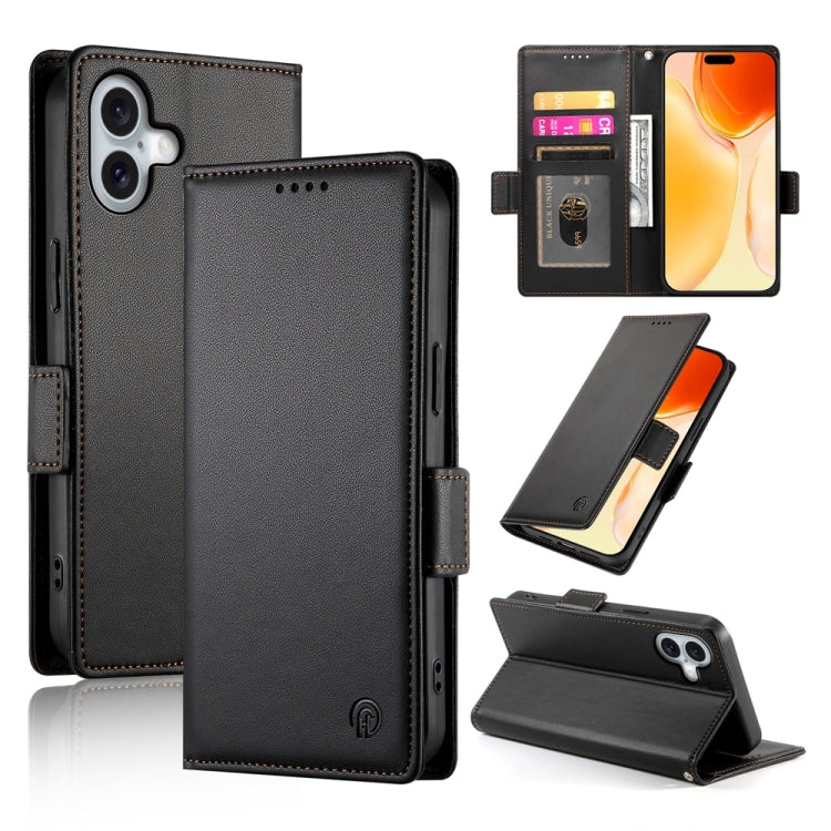 Side Buckle Magnetic Frosted Leather Phone Case, For iPhone 16 Pro, For iPhone 16 Plus, For iPhone 16, For iPhone 15 Pro Max, For iPhone 15 Pro, For iPhone 15 Plus
