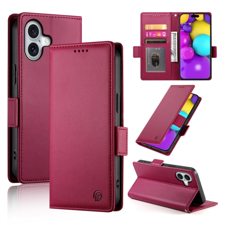 Side Buckle Magnetic Frosted Leather Phone Case, For iPhone 16 Pro, For iPhone 16 Plus, For iPhone 16, For iPhone 15 Pro Max, For iPhone 15 Pro, For iPhone 15 Plus