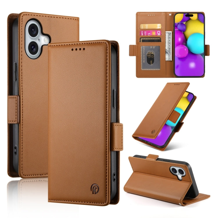 Side Buckle Magnetic Frosted Leather Phone Case, For iPhone 16 Pro, For iPhone 16 Plus, For iPhone 16, For iPhone 15 Pro Max, For iPhone 15 Pro, For iPhone 15 Plus