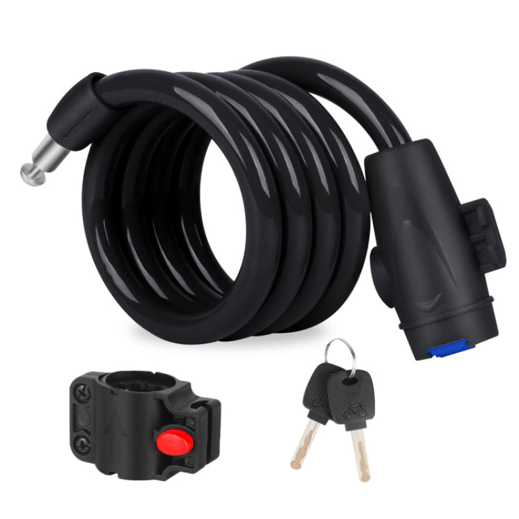 Bicycle Portable Anti-theft Lock Steel Cable Lock with Lock Frame, A Style 100cm Black, A Style 120cm Black, B Style 100cm Black, B Style 120cm Black, B Style 150cm Black
