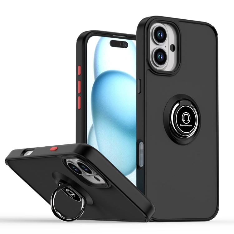 Q Shadow 1 Series TPU + PC Phone Case with Ring, For iPhone 16 Pro, For iPhone 16 Plus, For iPhone 15 Pro Max, For iPhone 15 Pro, For iPhone 15 Plus, For iPhone 15