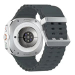 Ocean Dual Silver Buckle Silicone Watch Band, For Samsung Galaxy Watch Ultra 47mm / Ultra 2025