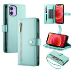 Nine Card-slot Zipper Wallet Bag Leather Phone Case, For iPhone 14 Pro Max, For iPhone 13 Pro Max, For iPhone 13 Pro, For iPhone 13, For iPhone 13 mini, For iPhone 12 / 12 Pro, For iPhone 12 Pro Max, For iPhone 12 mini
