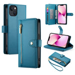 Nine Card-slot Zipper Wallet Bag Leather Phone Case, For iPhone 14 Pro Max, For iPhone 13 Pro Max, For iPhone 13 Pro, For iPhone 13, For iPhone 13 mini, For iPhone 12 / 12 Pro, For iPhone 12 Pro Max, For iPhone 12 mini