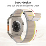 Dual-Section Loop Nylon Watch Band, For Apple Watch Series 7 41mm, For Apple Watch Series 7 45mm