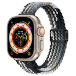 Slim Magnetic Buckle Nylon Braided Watch Band, For Apple Watch Series 9 41mm, For Apple Watch Ultra 49mm