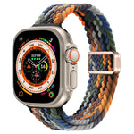 Slim Magnetic Buckle Nylon Braided Watch Band, For Apple Watch Series 9 41mm, For Apple Watch Ultra 49mm