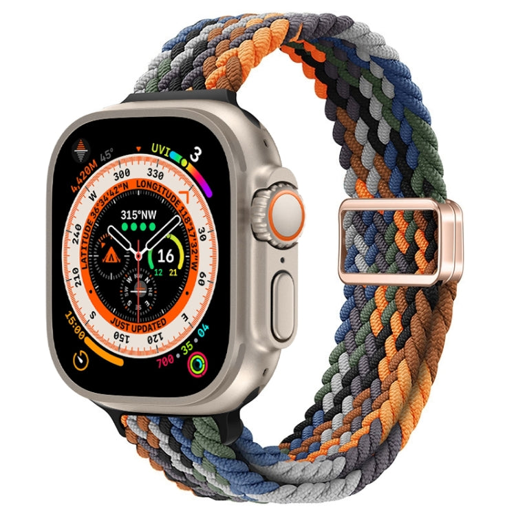 Slim Magnetic Buckle Nylon Braided Watch Band, For Apple Watch Series 9 41mm, For Apple Watch Ultra 49mm
