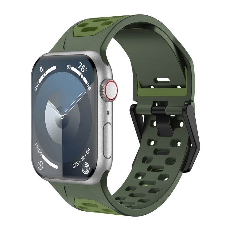 Meteorite Two-color Silicone Watch Band, For Apple Watch Series 7 45mm, For Apple Watch SE 44mm, For Apple Watch Series 6 44mm, For Apple Watch Series 5 44mm, For Apple Watch Series 4 44mm, For Apple Watch Series 3 42mm