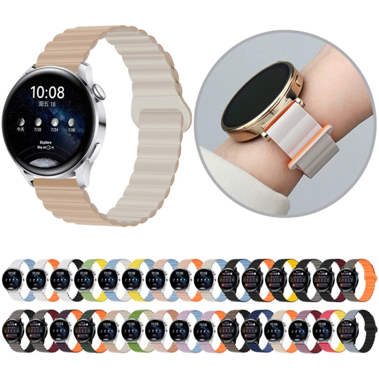Two Color Magnetic Silicone Watch Band, 22mm