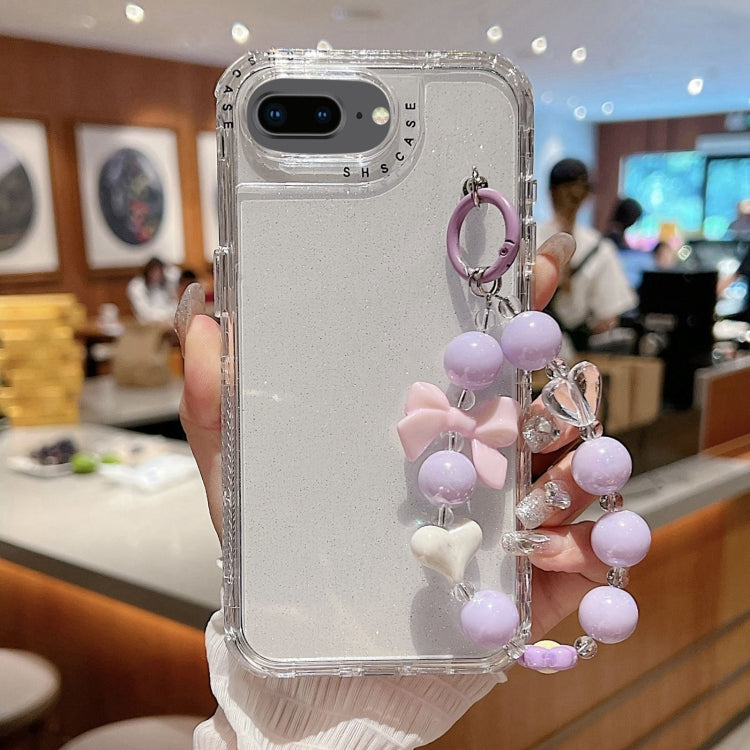 TPU + PC + Glitter Sequins Full Coverage Phone Case with Bracelet, For iPhone XR, For iPhone XS Max, For iPhone 6 Plus / 7 Plus / 8 Plus