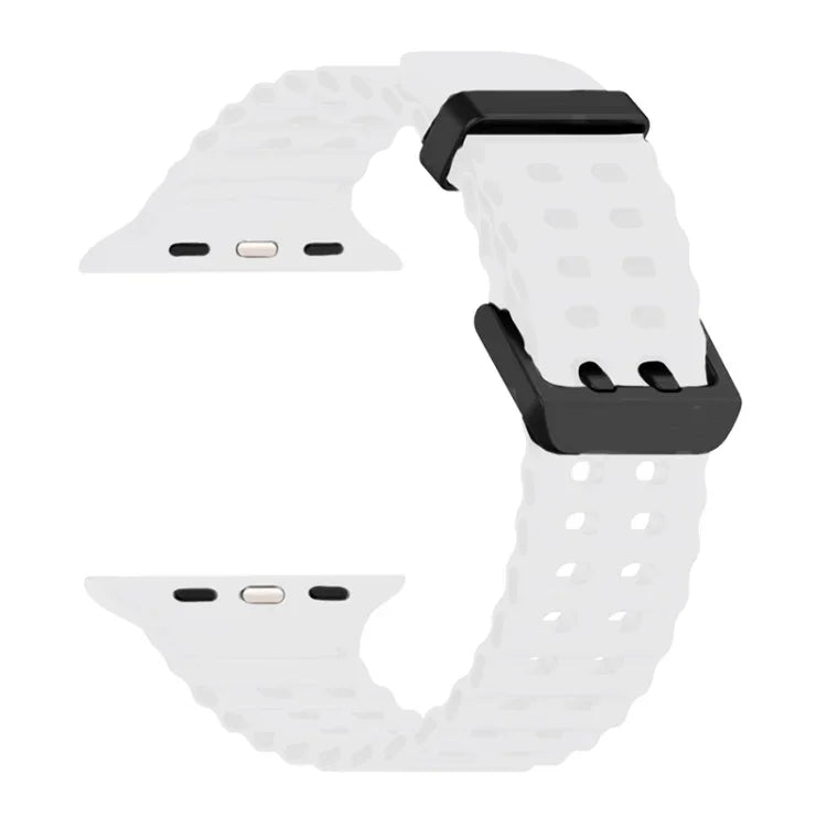 Ocean Dual-Row Hole Silicone Watch Band, For Apple Watch SE 2023 44mm, For Apple Watch Ultra 2 49mm, For Apple Watch Series 9 45mm