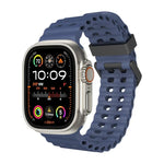 Ocean Dual-Row Hole Silicone Watch Band, For Apple Watch Ultra 49mm, For Apple Watch Series 8 45mm, For Apple Watch SE 2022 44mm