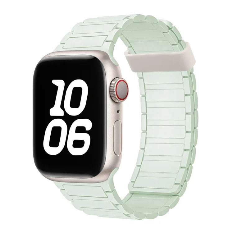 Tri-beads Magnetic Hoop Silicone Watch Band, For Apple Watch Series 9 45mm