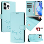 Smile Embossing RFID Leather Phone Case, For iPhone 14 Pro Max, For iPhone SE 2022 / 2020 / 8 / 7, For iPhone 13 Pro Max, For iPhone 13 Pro, For iPhone 13 mini, For iPhone 12 / 12 Pro, For iPhone 12 Pro Max, For iPhone 12 mini