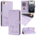 Smile Embossing RFID Leather Phone Case, For iPhone 17 Pro Max, For iPhone 17 Pro, For iPhone 17, For iPhone Air, For iPhone SE 2024, For iPhone 16 Pro Max, For iPhone 16 Pro, For iPhone 16 Plus