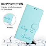Smile Embossing RFID Leather Phone Case, For iPhone 17 Pro Max, For iPhone 17 Pro, For iPhone 17, For iPhone Air, For iPhone SE 2024, For iPhone 16 Pro Max, For iPhone 16 Pro, For iPhone 16 Plus