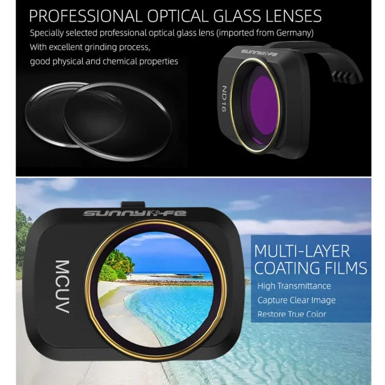 Sunnylife MM-FI9258 For DJI Mavic mini 6 In 1 Drone MCUV+CPL+ND4+ND8+ND16+ND32 Lens Filter, MCUV+CPL+ND4+ND8+ND16+ND32