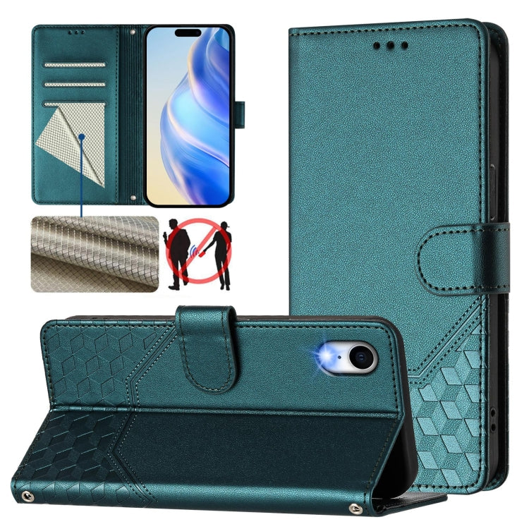 Honeycomb Embossing RFID Leather Phone Case, For iPhone 11 Pro Max, For iPhone 11, For iPhone 11 Pro, For iPhone X / XS, For iPhone XR, For iPhone XS Max, For iPhone 8 Plus / 7 Plus