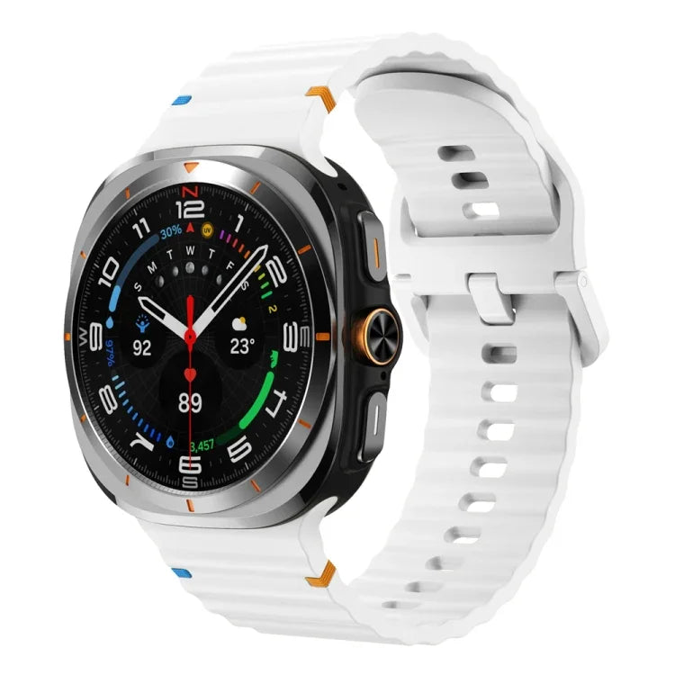 Wavy Grain Stitched Silicone Watch Band, For Samsung Galaxy Watch Ultra 47mm / Ultra 2025