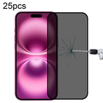 25pcs Full Cover Anti-spy Silk Screen Tempered Glass Film, For iPhone 17 Pro Max, For iPhone 17 Pro, For iPhone 17, For iPhone Air, For iPhone 16 Pro Max, For iPhone 16 Pro, For iPhone 16 Plus, For iPhone 16