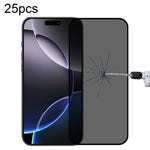 25pcs Full Cover Anti-spy Silk Screen Tempered Glass Film, For iPhone 17 Pro Max, For iPhone 17 Pro, For iPhone 17, For iPhone Air, For iPhone 16 Pro Max, For iPhone 16 Pro, For iPhone 16 Plus, For iPhone 16