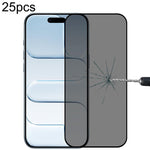 25pcs Full Cover Anti-spy Silk Screen Tempered Glass Film, For iPhone 17 Pro Max, For iPhone 17 Pro, For iPhone 17, For iPhone Air, For iPhone 16 Pro Max, For iPhone 16 Pro, For iPhone 16 Plus, For iPhone 16