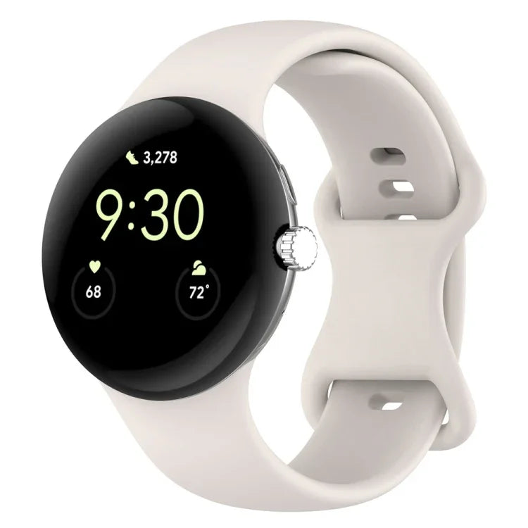 Butterfly Buckle Solid Color Silicone Watch Band, For Google Pixel Watch 4 / Watch 3 45mm, For Google Pixel Watch 4 / 3 / 2 / 1 41mm