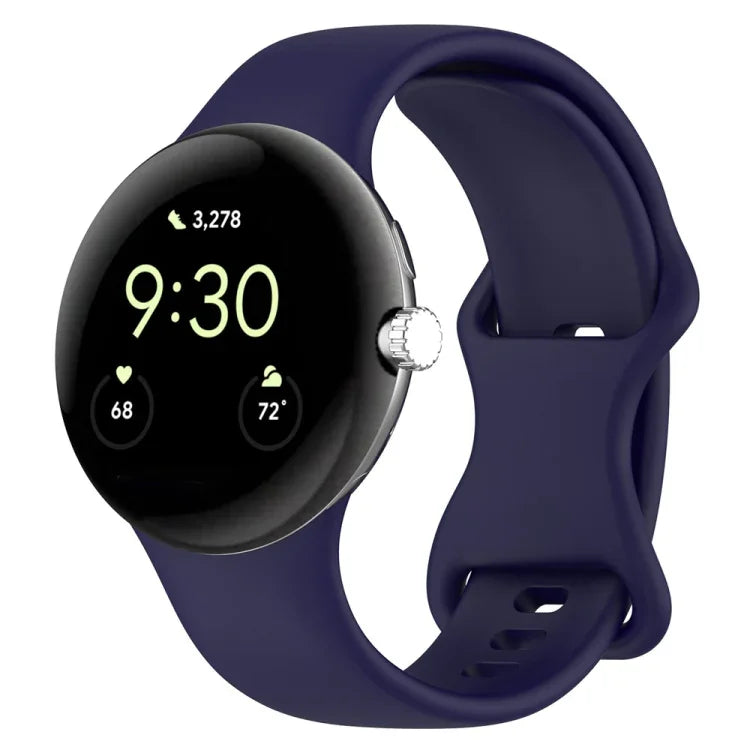 Butterfly Buckle Solid Color Silicone Watch Band, For Google Pixel Watch 4 / Watch 3 45mm, For Google Pixel Watch 4 / 3 / 2 / 1 41mm