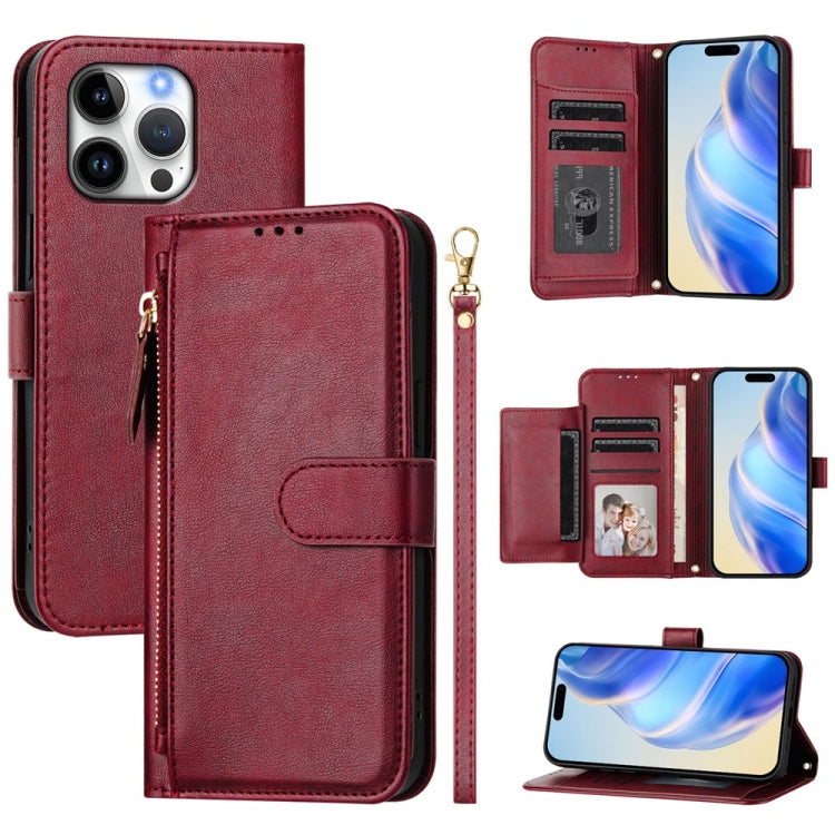 Multi-Card Slots Zipper Wallet Leather Phone Case, For iPhone 17e / 16e, For iPhone 17 Pro Max, For iPhone 17 Pro, For iPhone 17, For iPhone Air, For iPhone 16 Pro Max, For iPhone 16 Pro, For iPhone 16 Plus