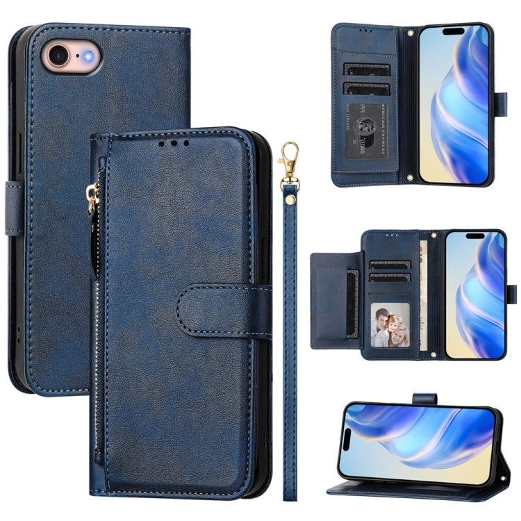 Multi-Card Slots Zipper Wallet Leather Phone Case, For iPhone 14 Pro Max, For iPhone SE 2022 / 2020 / 8 / 7, For iPhone 13 Pro Max, For iPhone 13 Pro, For iPhone 13 mini, For iPhone 12 / 12 Pro, For iPhone 12 Pro Max, For iPhone 12 mini