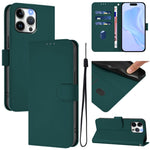 Skin Feel Solid Color Leather Phone Case with Lanyard, For iPhone 14 Pro Max, For iPhone SE 2022 / 2020
