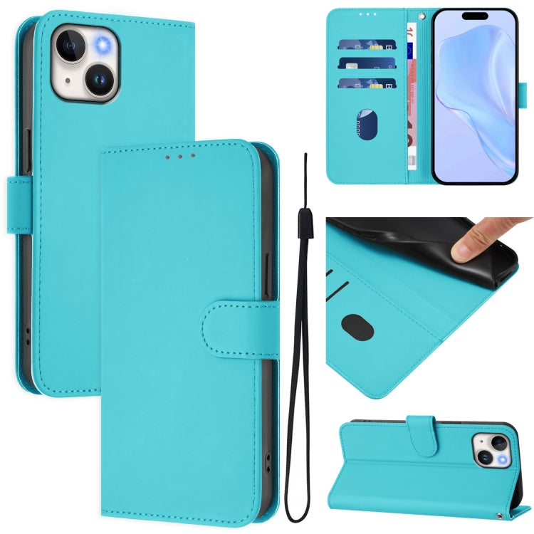 Skin Feel Solid Color Leather Phone Case with Lanyard, For iPhone 12 Pro Max, For iPhone 12 mini