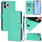 Skin Feel Solid Color Leather Phone Case with Lanyard, For iPhone 11 Pro, For iPhone XS / X