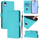 Skin Feel Solid Color Leather Phone Case with Lanyard, For iPhone XR, For iPhone XS Max