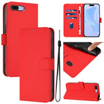 Skin Feel Solid Color Leather Phone Case with Lanyard, For iPhone 8 Plus / 7 Plus