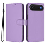 Skin Feel Solid Color Leather Phone Case with Lanyard, For iPhone Air, For iPhone 16 Pro Max