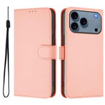 Skin Feel Solid Color Leather Phone Case with Lanyard, For iPhone 17e / 16e, For iPhone 17 Pro Max