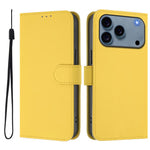 Skin Feel Solid Color Leather Phone Case with Lanyard, For iPhone 17e / 16e, For iPhone 17 Pro Max