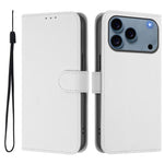 Skin Feel Solid Color Leather Phone Case with Lanyard, For iPhone 17e / 16e, For iPhone 17 Pro Max