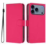 Skin Feel Solid Color Leather Phone Case with Lanyard, For iPhone 17e / 16e, For iPhone 17 Pro Max
