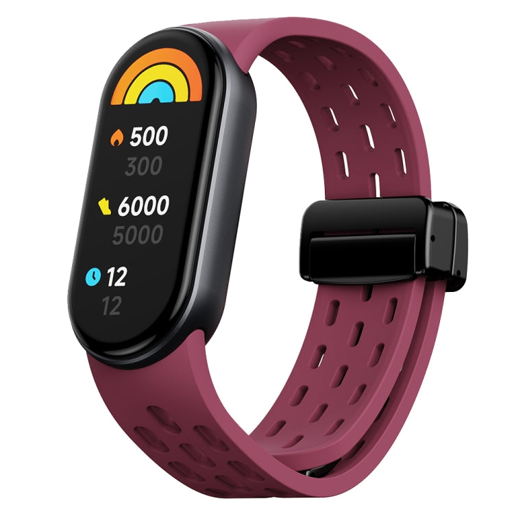 Magnetic Folding Buckle Silicone Watch Band, For Xiaomi Smart Band 9